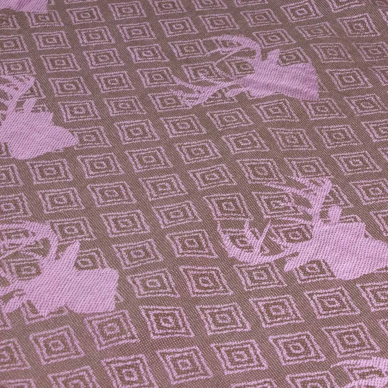Halstuch Schal mit Hirschkopf Motiv 185 x 70 cm | Rosa / Braun
