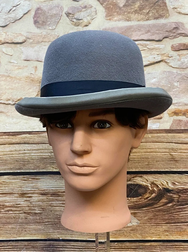 Graue Vintage Melone Gr. L – Weflor Bowler Hat aus Wolle