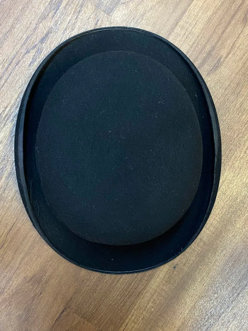 Schwarze Vintage Melone Viathier Gr. 55 – echter Bowler Hat