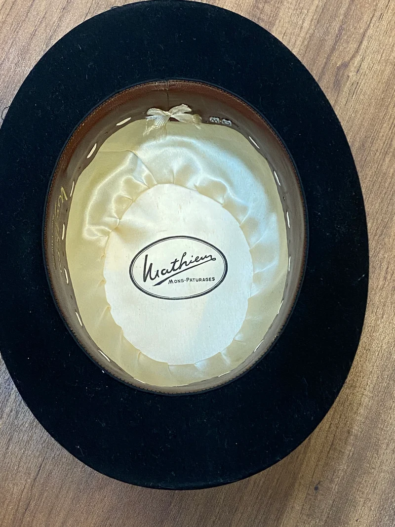 Schwarze Vintage Melone Viathier Gr. 55 – echter Bowler Hat