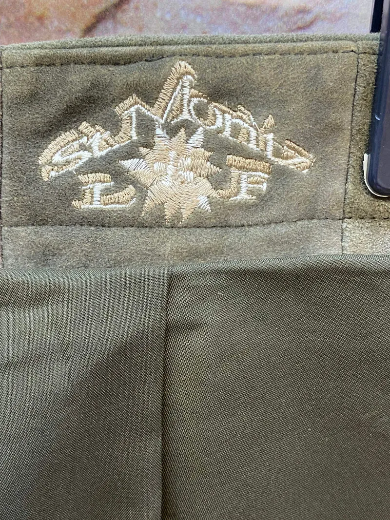 Lange Trachten Lederhose Herren Gr. 52 olivgrün Wildleder