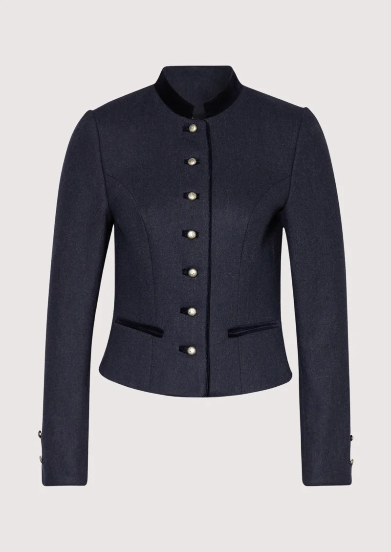 Womens Navy Trachten Wool Jacket