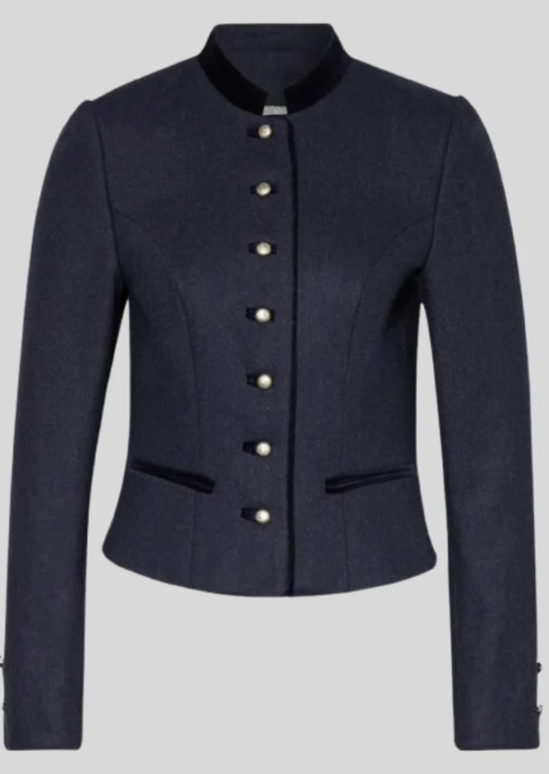 Womens Navy Trachten Wool Jacket