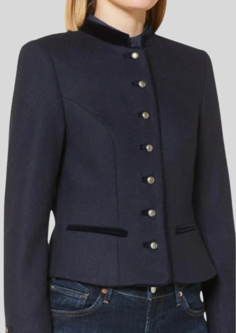 Womens Navy Trachten Wool Jacket