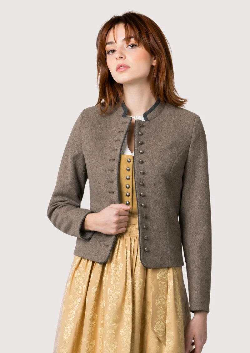 Womens Taupe Trachten Jacket