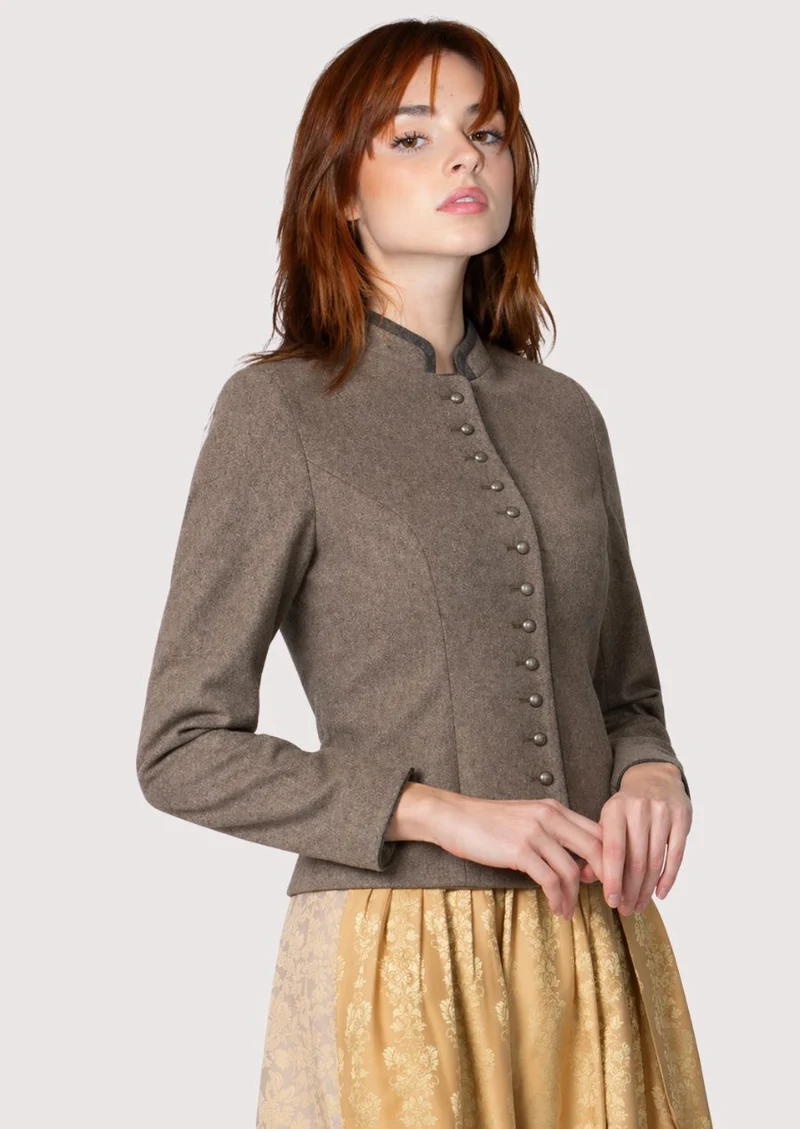 Womens Taupe Trachten Jacket