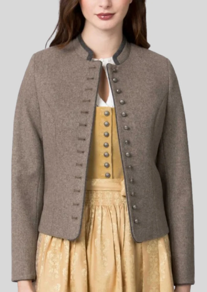 Womens Taupe Trachten Jacket