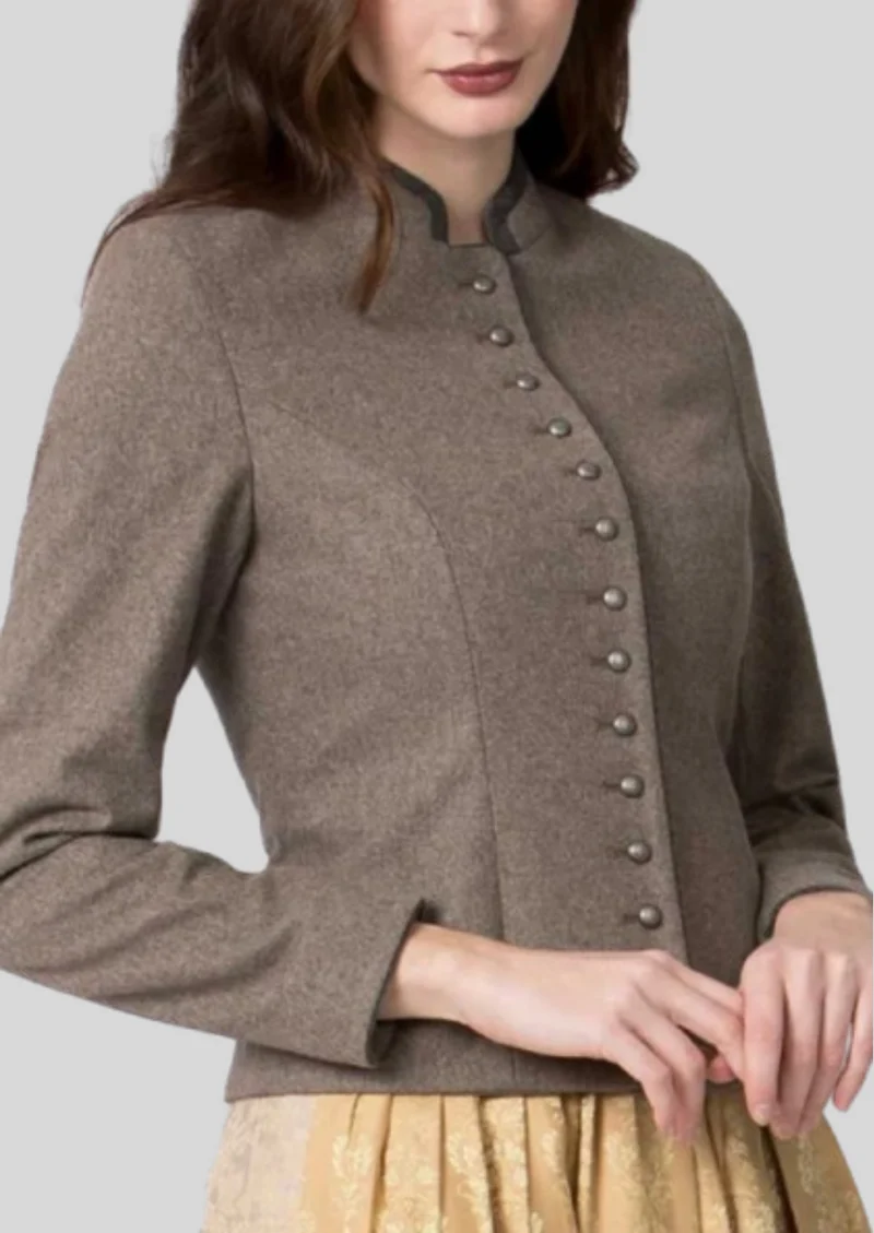 Womens Taupe Trachten Jacket