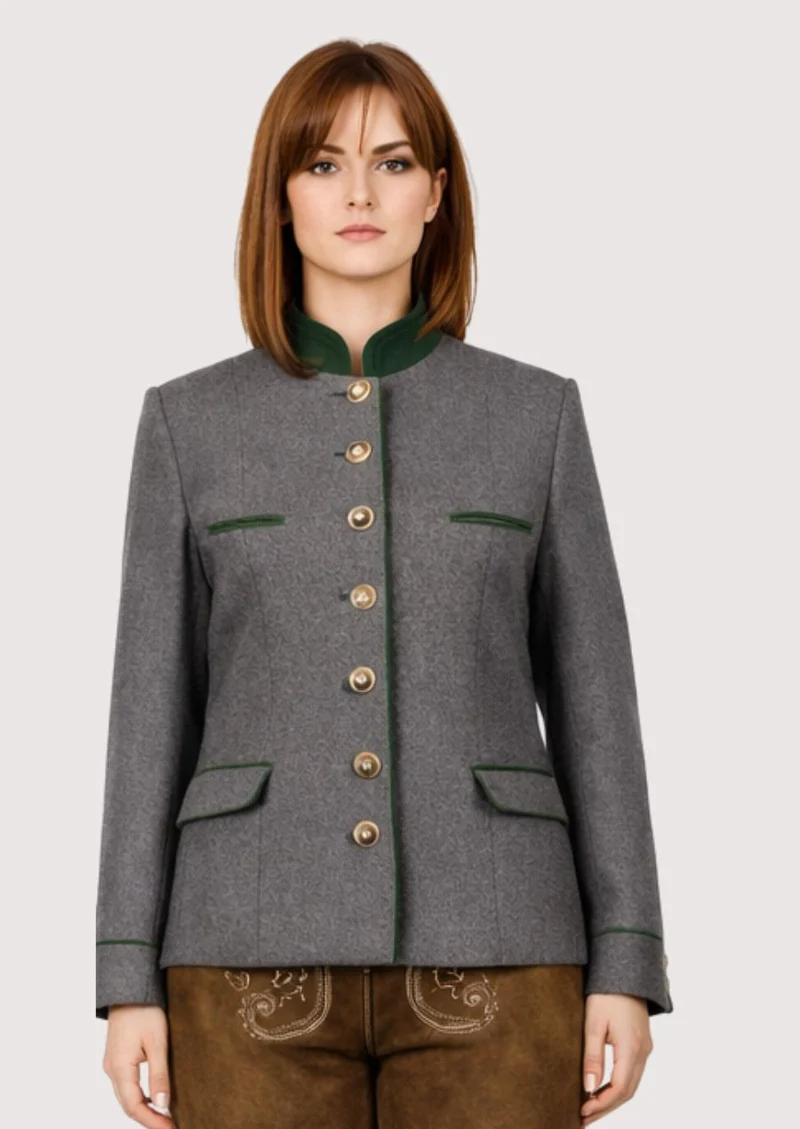 Women’s Grey Green Trachten Jacket
