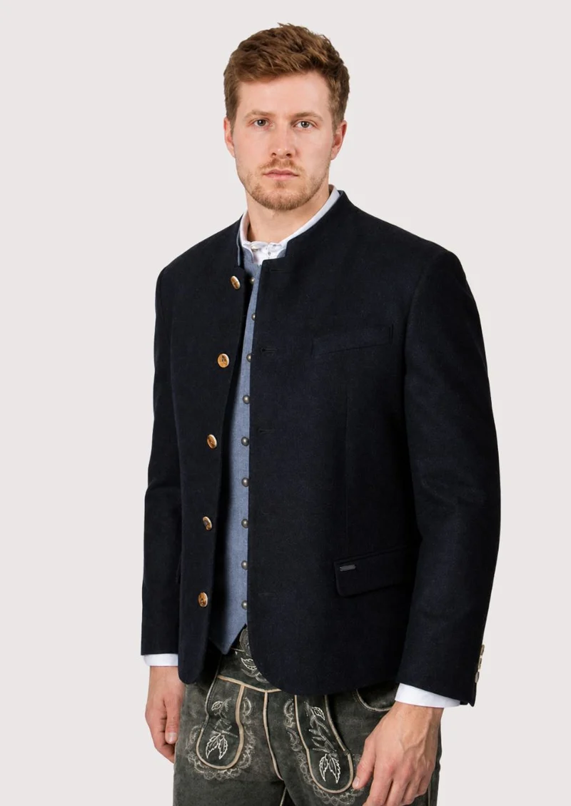 Mens Dark Navy Trachten Jacket Fit