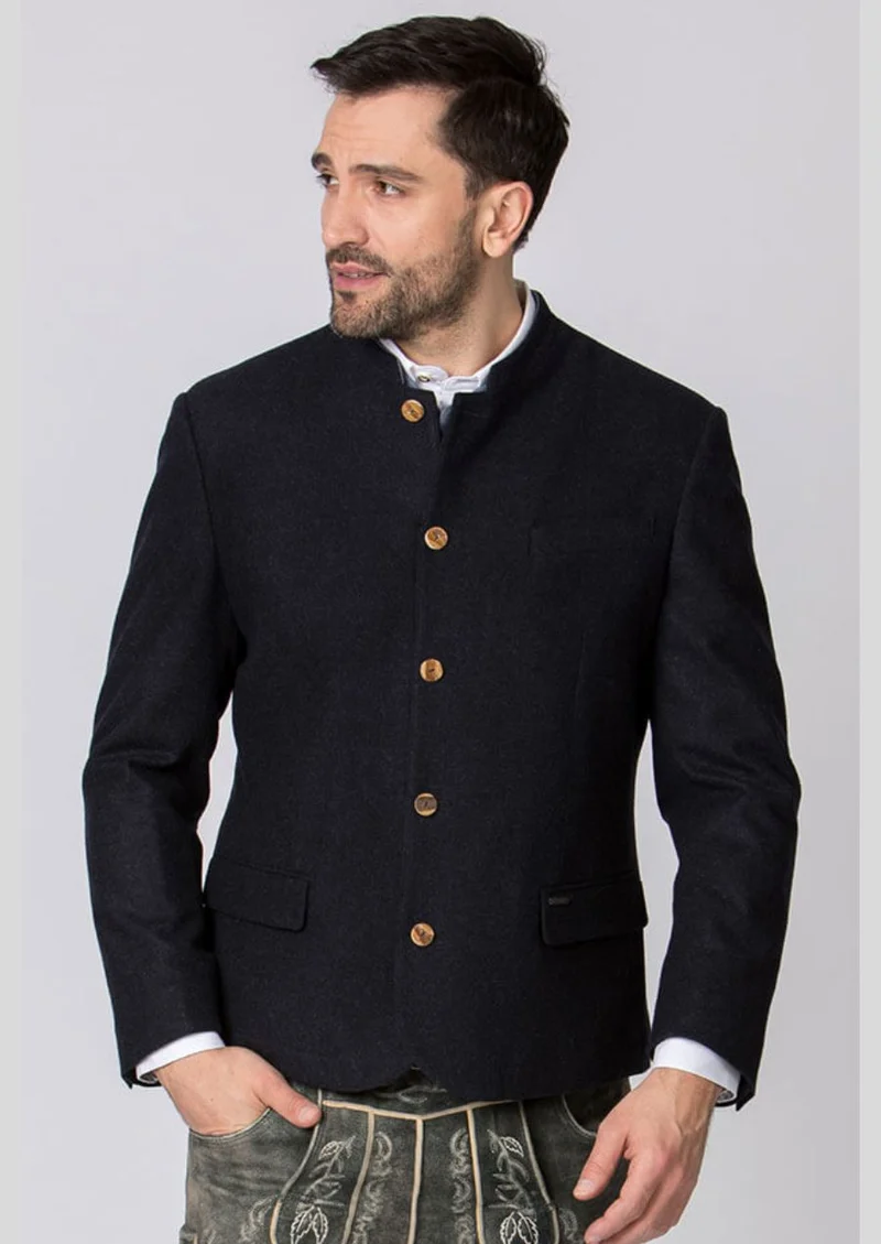 Mens Dark Navy Trachten Jacket Fit