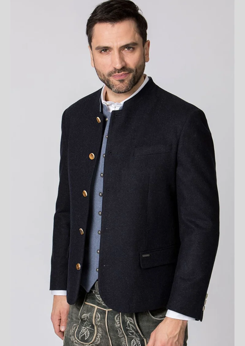 Mens Dark Navy Trachten Jacket Fit