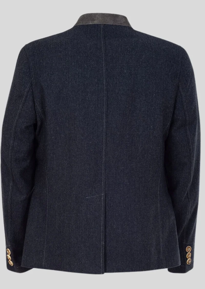 Mens Navy Blue Trachten Jacket Fit