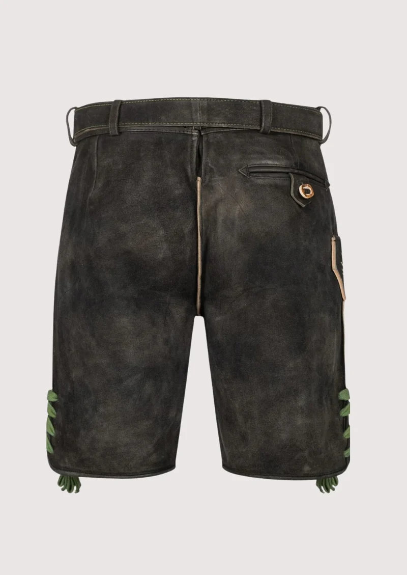 Men’s Black Lederhosen Green Stitch