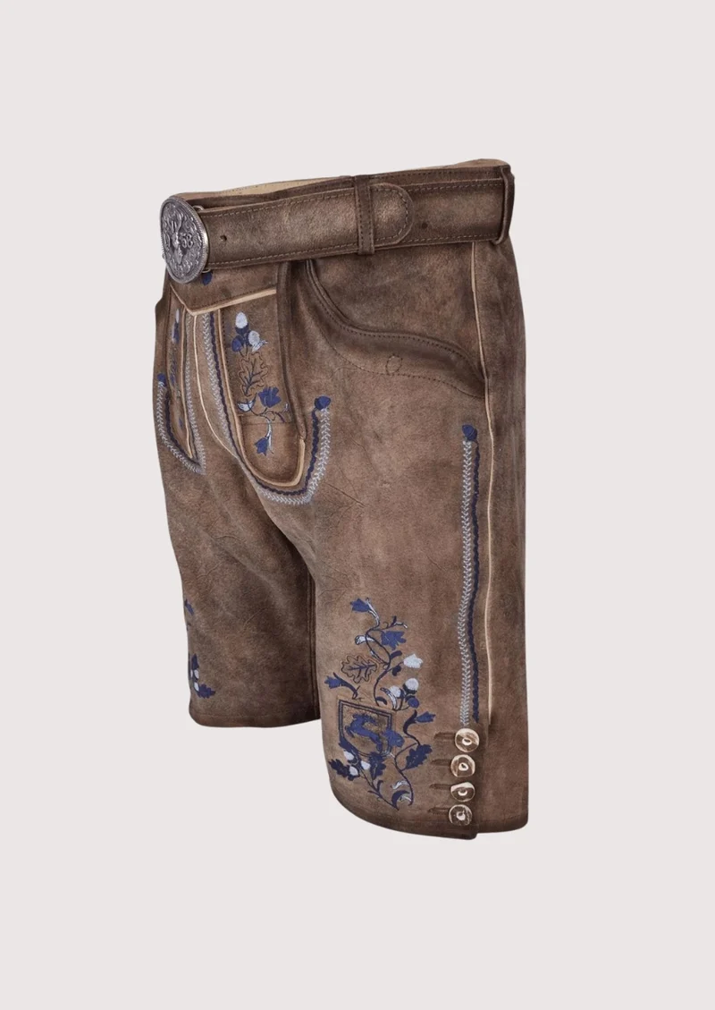Men’s Bavarian Lederhosen Blue Trim