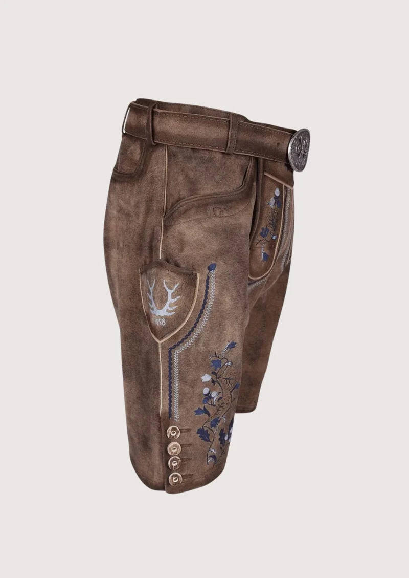 Men’s Bavarian Lederhosen Blue Trim
