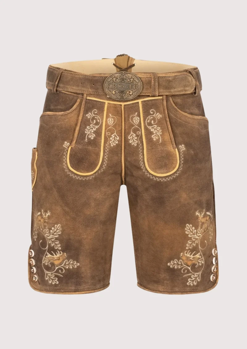 Mens Golden Oak Alpine Lederhosen