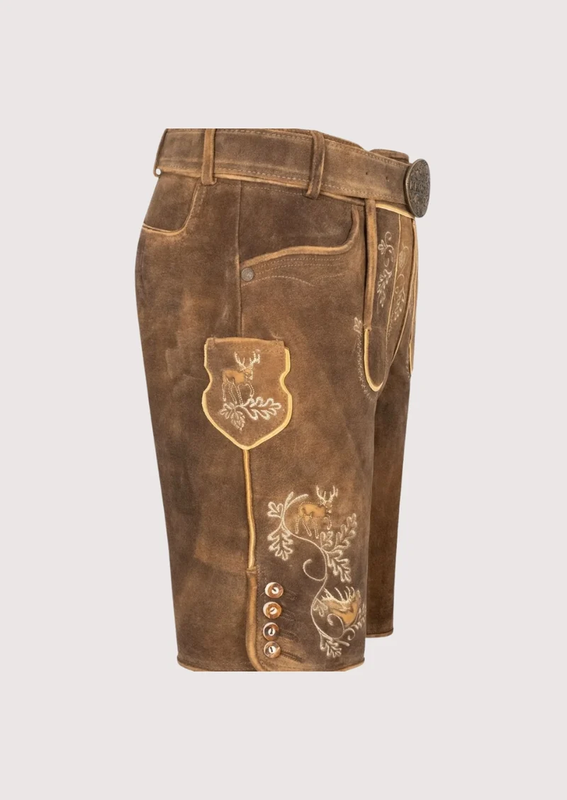 Mens Golden Oak Alpine Lederhosen