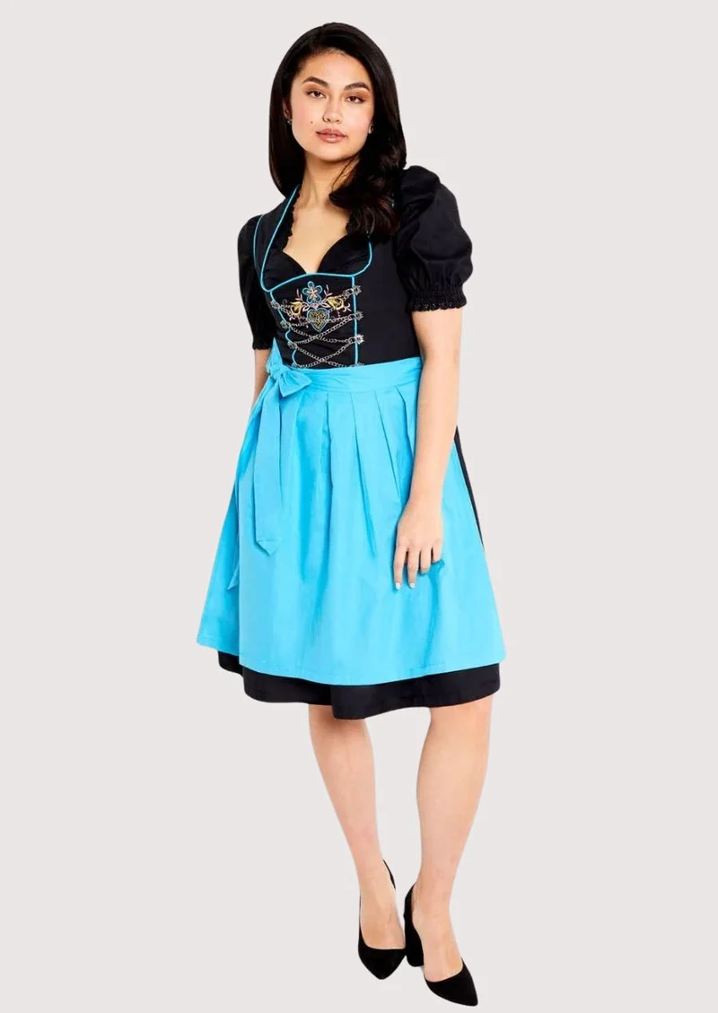 Women’s Black Blue Dirndl Dress
