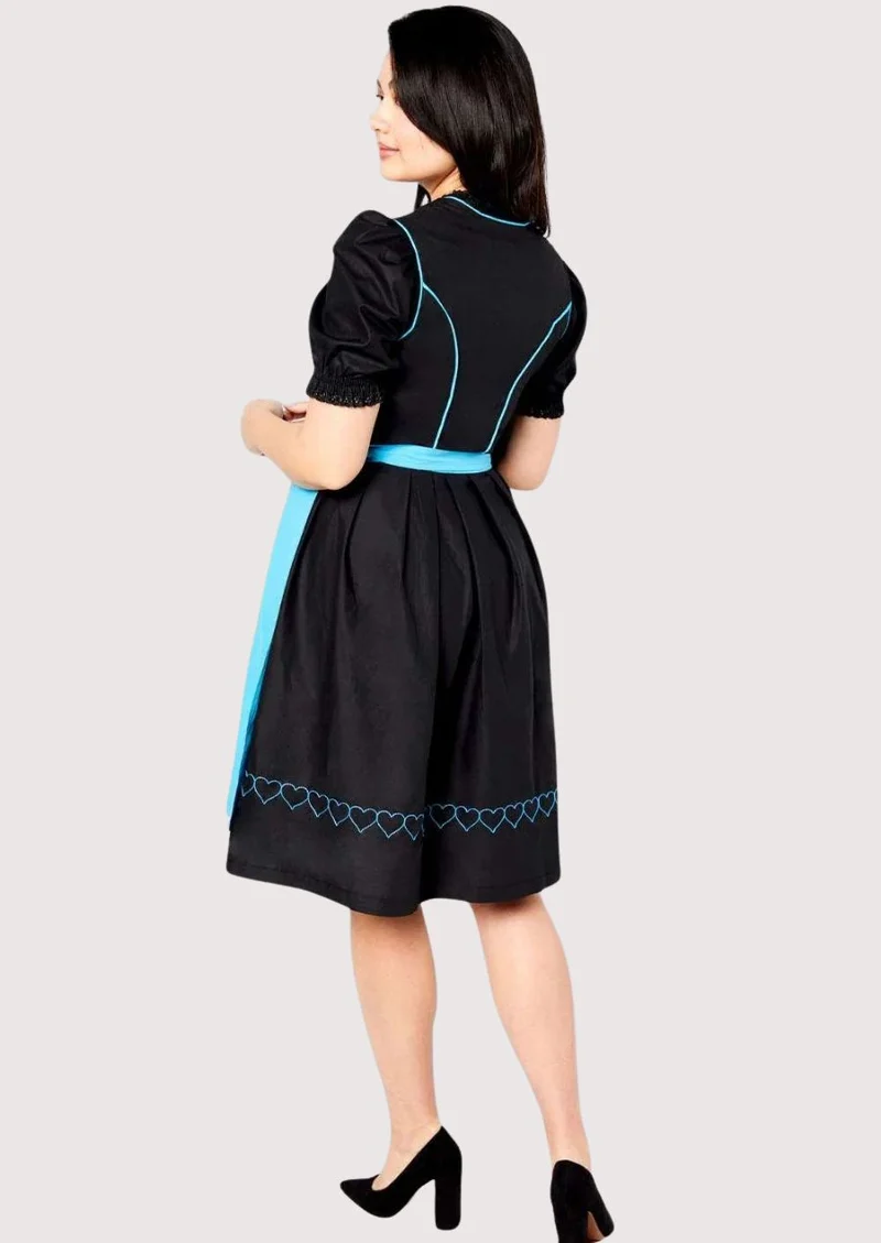 Women’s Black Blue Dirndl Dress