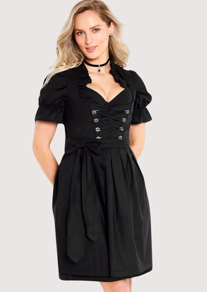 Women’s Elegant Black Dirndl Dress