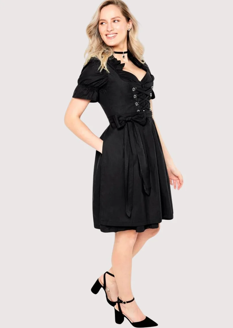 Women’s Elegant Black Dirndl Dress