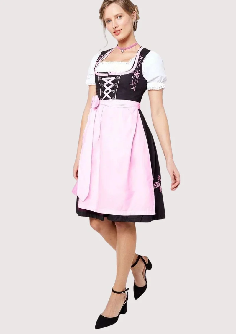 Women’s Pink Apron Dirndl Dress