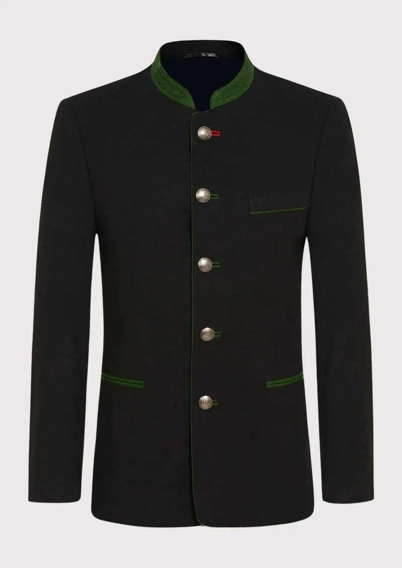 Mens Modern Black Traditional Coat