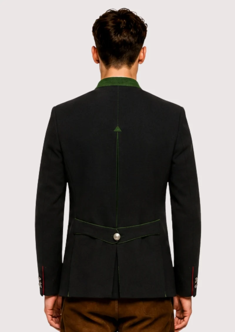 Mens Modern Black Traditional Coat