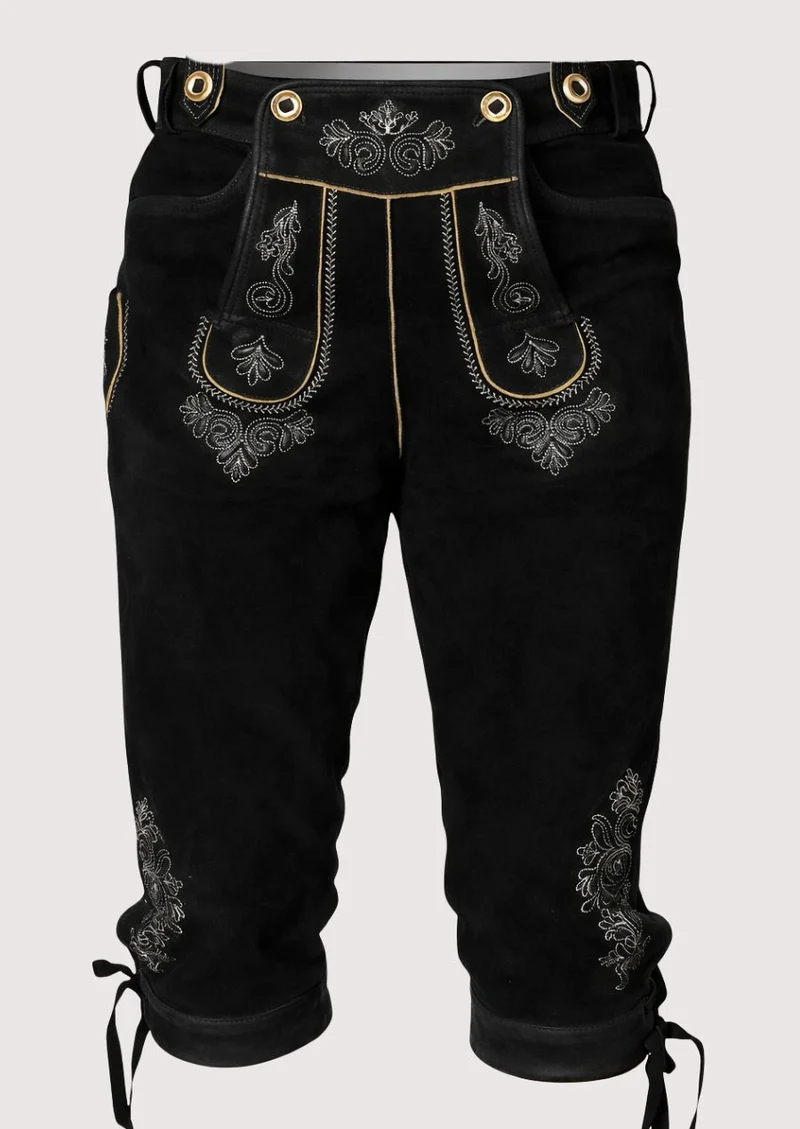Mens Bavarian Midnight Black Bundhosen