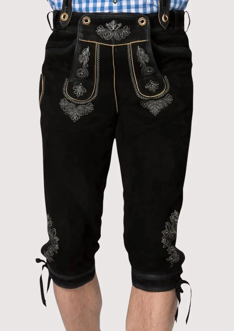 Mens Bavarian Midnight Black Bundhosen