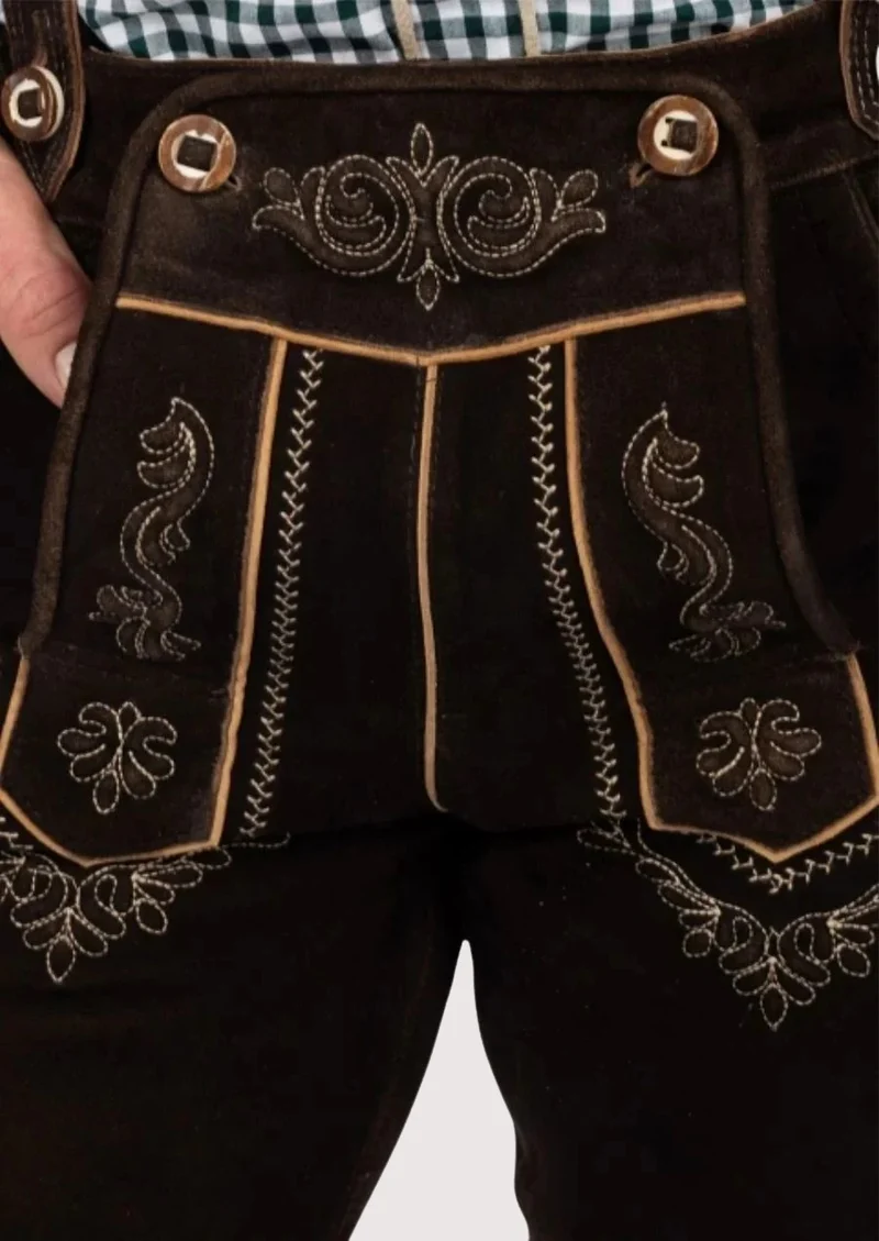 Mens Vintage Alpine Brown Bundhosen