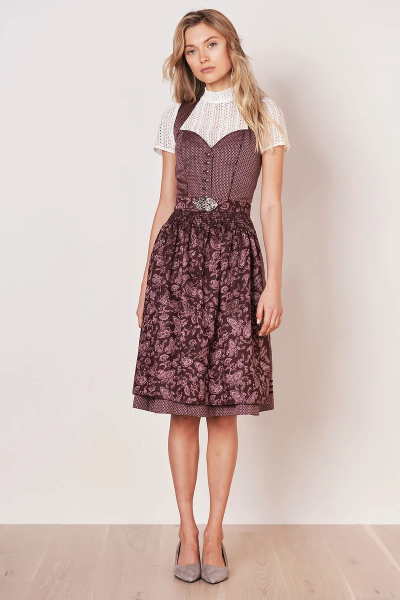 Julia Trentini Agathe Midi Dirndl, Red — 60cm