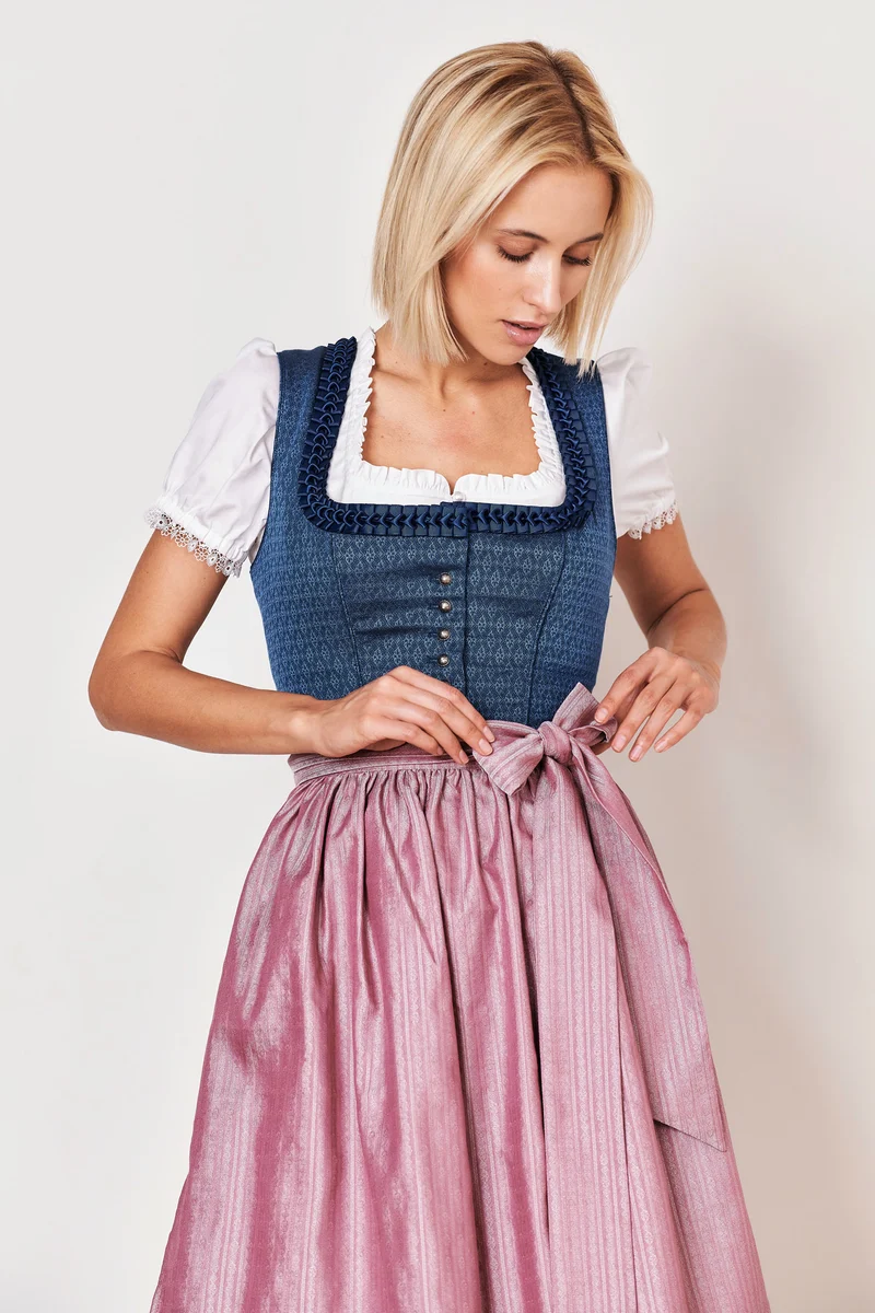 Julia Trentini Alma Midi Dirndl, Blue — 60cm