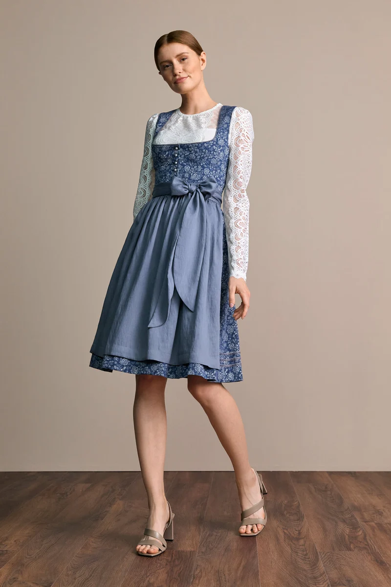 Julia Trentini Linn Midi Dirndl, Blue — 60cm