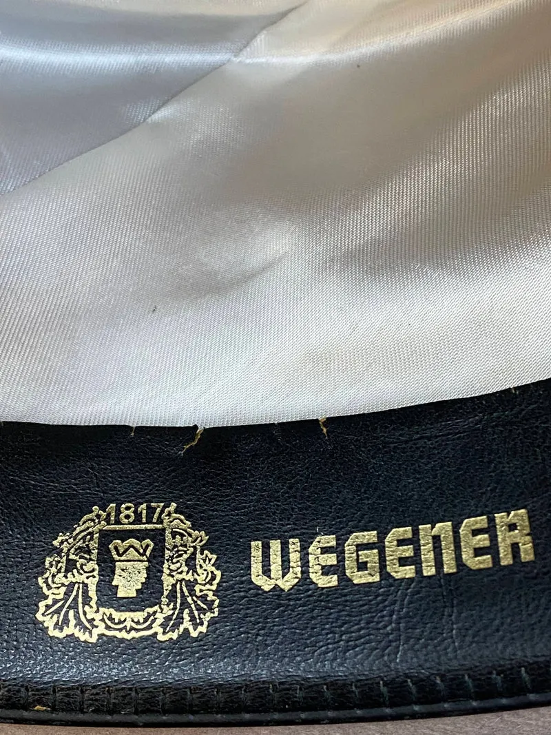 Vintage Zylinder Wegener Gr. 61 – grauer Herren-Zylinder aus Hutmacherei