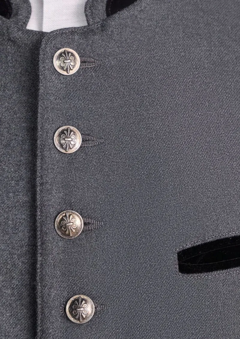 Luxurious Trachten Vest Grey – Perfect for Oktoberfest