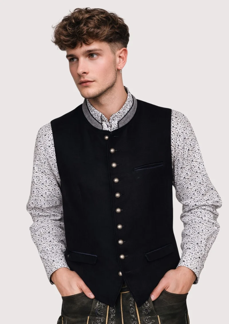 Premium Black Oktoberfest Festive Vest – Celebrate in Style