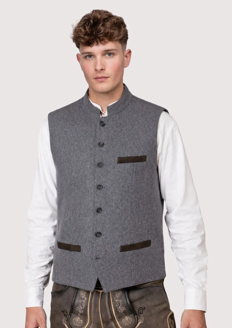 Heritage Oktoberfest Vest Grey – Authentic Alpine Design