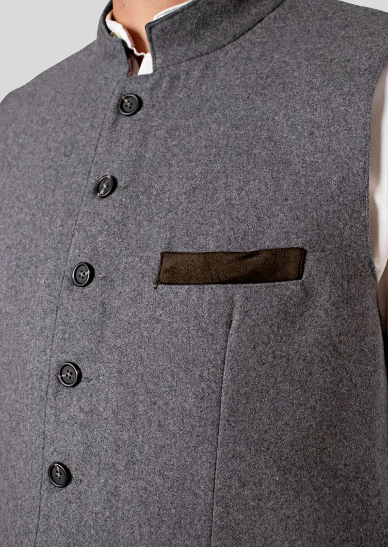 Heritage Oktoberfest Vest Grey – Authentic Alpine Design