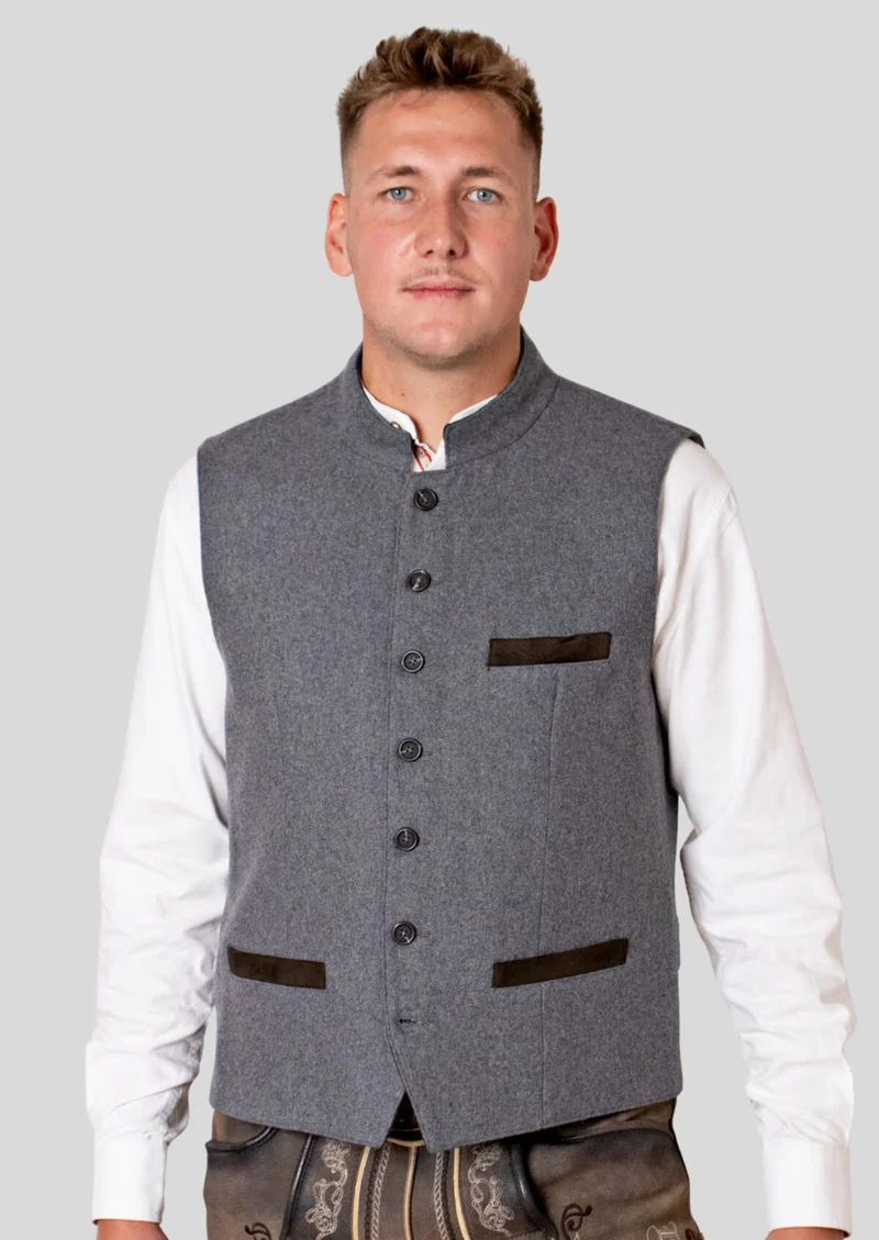 Heritage Oktoberfest Vest Grey – Authentic Alpine Design