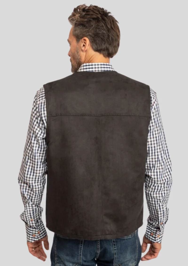Premium Leather Oktoberfest Vest – Classic Bavarian Style