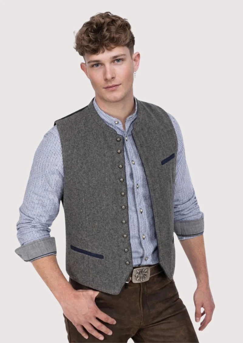Elegant Trachten Waistcoat Grey – Style Meets Tradition