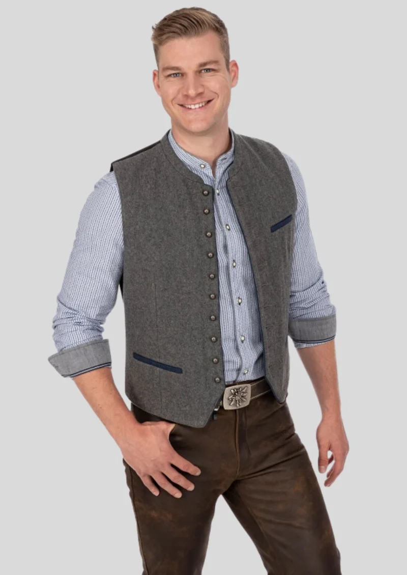 Elegant Trachten Waistcoat Grey – Style Meets Tradition