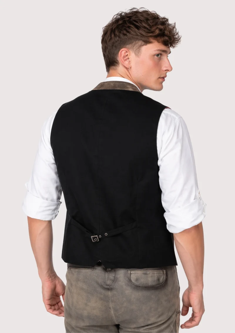 Wool Waistcoat with Leather Collar – Perfect for Every Occasion