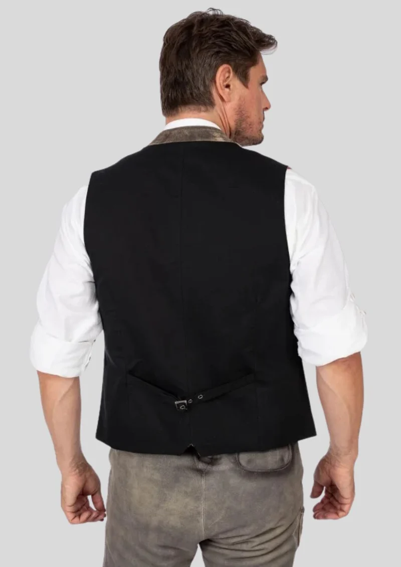 Wool Waistcoat with Leather Collar – Perfect for Every Occasion
