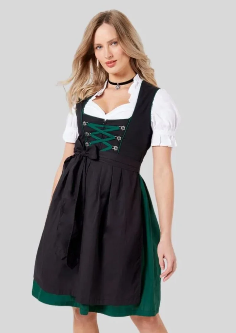 Women’s Emerald Black Dirndl Dress