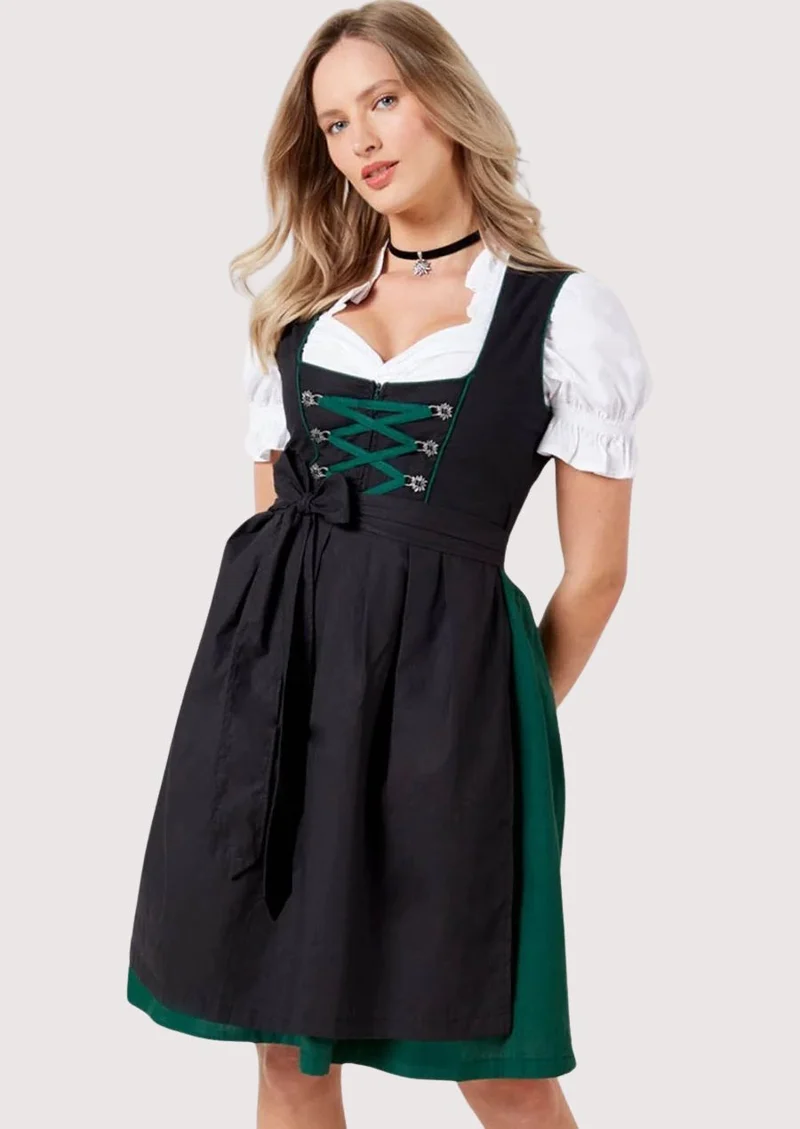 Women’s Emerald Black Dirndl Dress