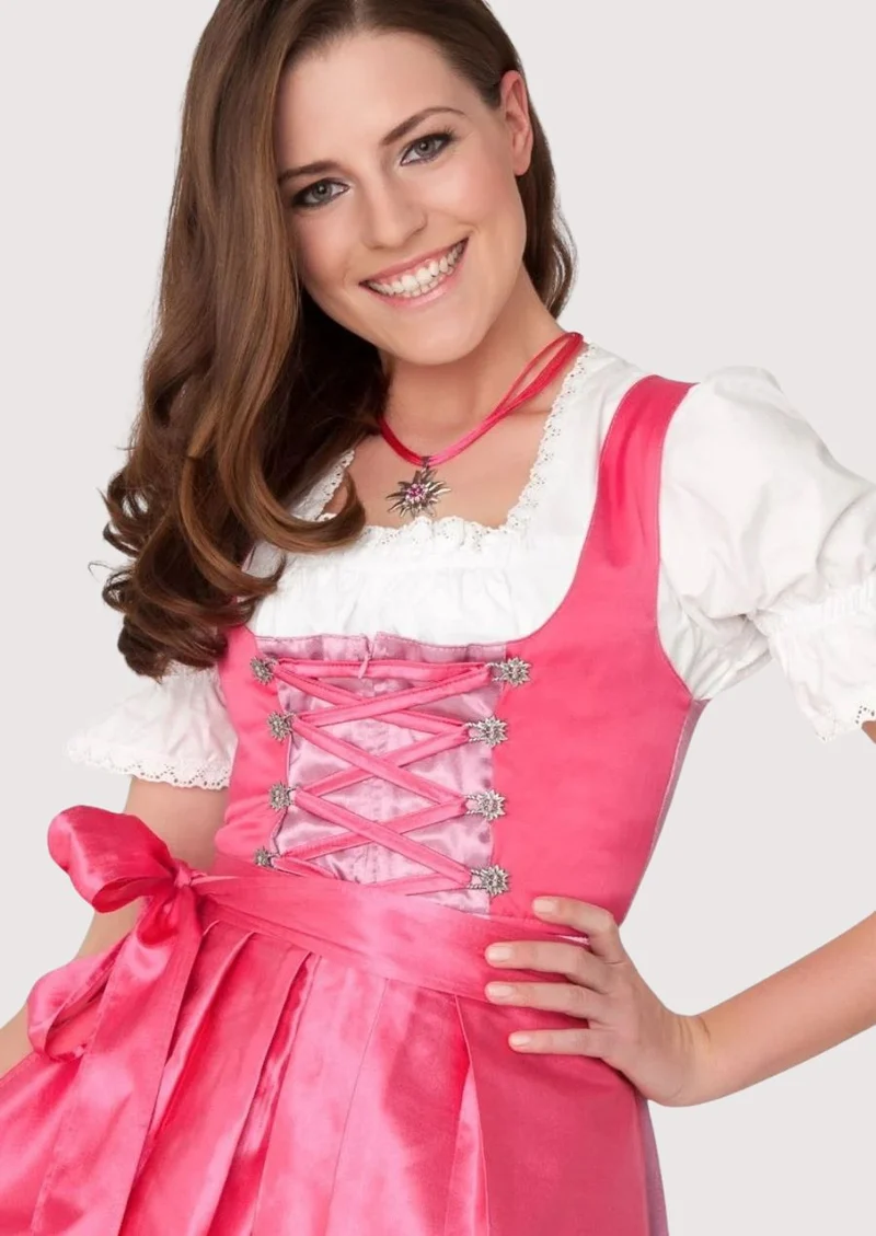 Women’s Satin Pink Dirndl Dress