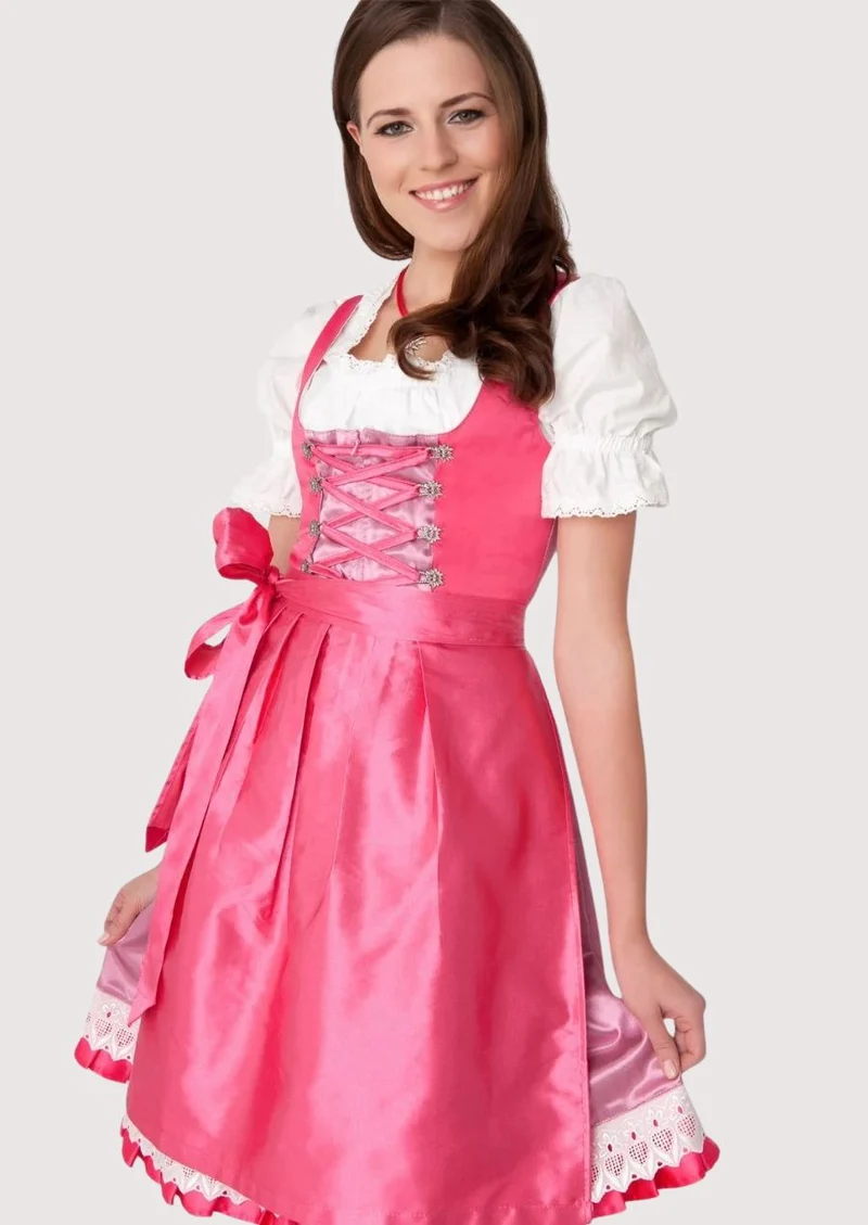 Women’s Satin Pink Dirndl Dress